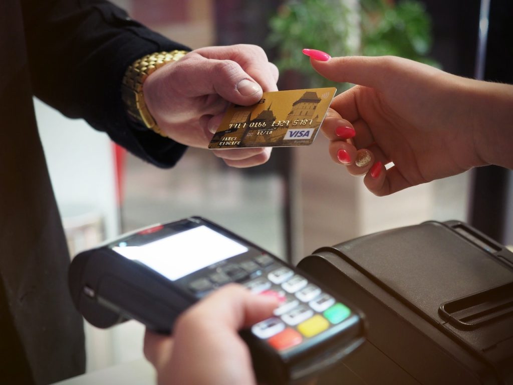 customer paying using credit card